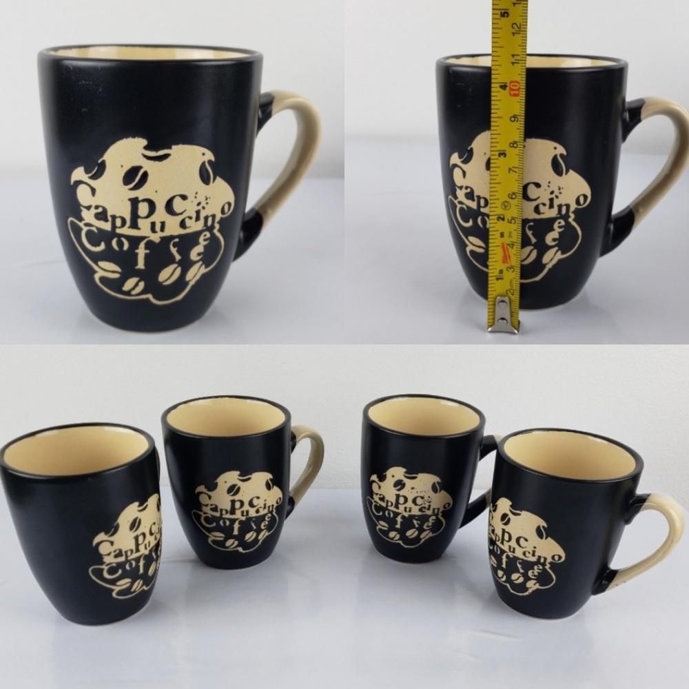 COFFEE BLACK CUP SET/ 4  CERAMIC